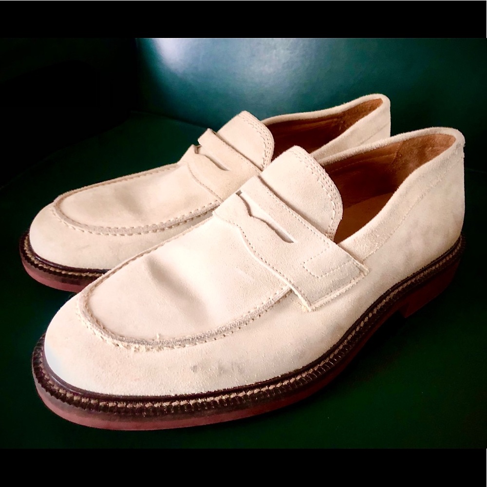 J Crew Oxford Penny Loafers White